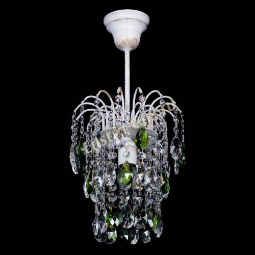 Люстра Зима журавлик зеленая (белая патина) в Магнитогорске Гусь Хрустальный