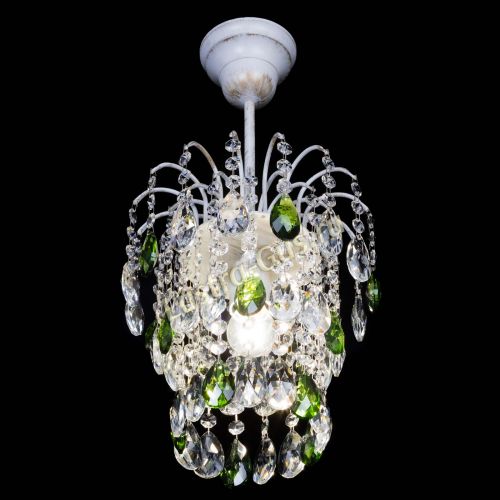 Люстра Зима журавлик зеленая (белая патина) в Магнитогорске Гусь Хрустальный