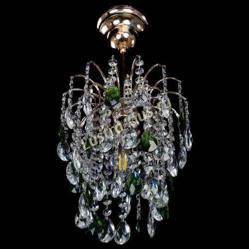 Люстра Зима журавлик зеленая в Магнитогорске Гусь Хрустальный