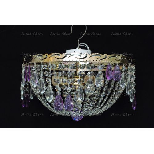 Люстра Анжелика журавлик фиолетовая в Магнитогорске Гусь Хрустальный