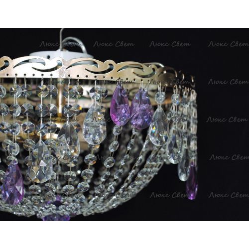 Люстра Анжелика журавлик фиолетовая в Магнитогорске Гусь Хрустальный