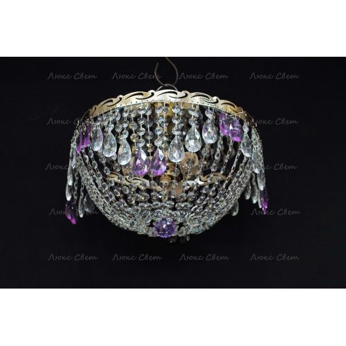 Люстра Анжелика журавлик фиолетовая в Магнитогорске Гусь Хрустальный