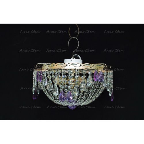 Люстра Анжелика журавлик фиолетовая в Магнитогорске Гусь Хрустальный