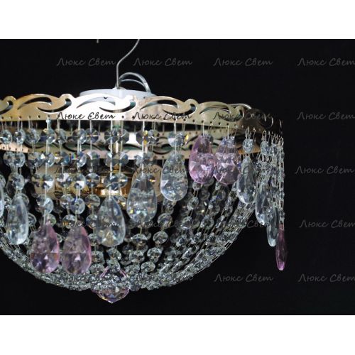 Люстра Анжелика журавлик розовая в Магнитогорске Гусь Хрустальный