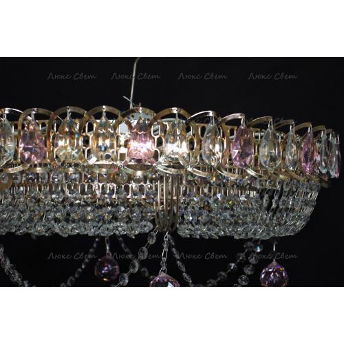 Люстра Кольцо блин розовая в Магнитогорске Гусь Хрустальный