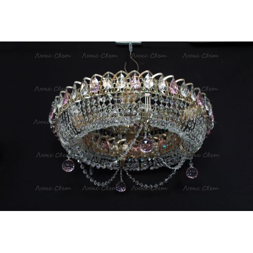 Люстра Кольцо блин розовая в Магнитогорске Гусь Хрустальный