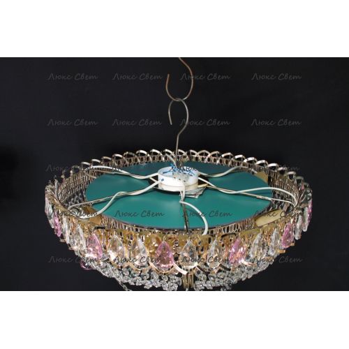 Люстра Кольцо блин розовая в Магнитогорске Гусь Хрустальный