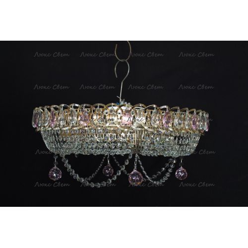 Люстра Кольцо блин розовая в Магнитогорске Гусь Хрустальный