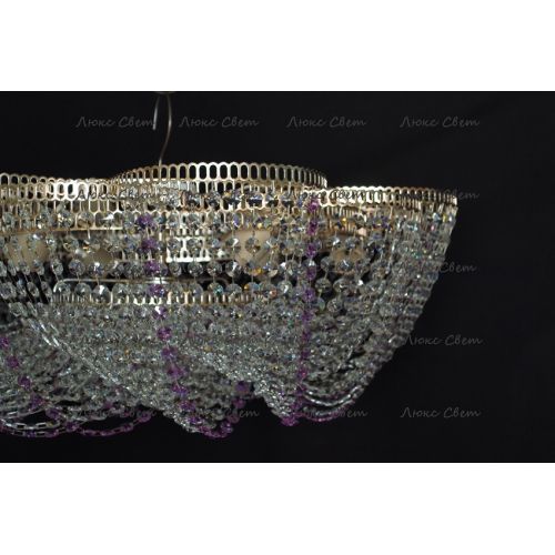 Люстра Лотос Елена сиреневая в Магнитогорске Гусь Хрустальный