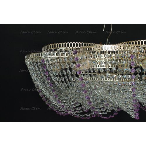 Люстра Лотос Елена сиреневая в Магнитогорске Гусь Хрустальный