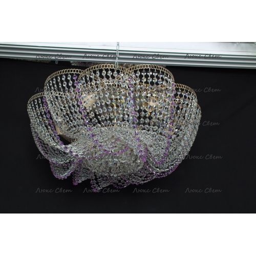 Люстра Лотос Елена сиреневая в Магнитогорске Гусь Хрустальный