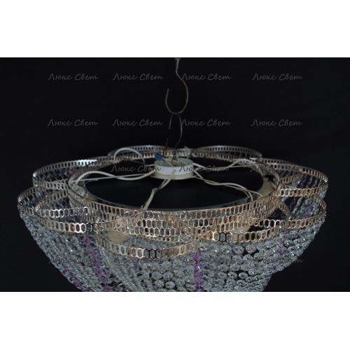 Люстра Лотос Елена сиреневая в Магнитогорске Гусь Хрустальный