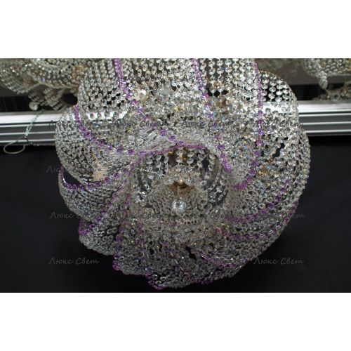 Люстра Лотос Елена сиреневая в Магнитогорске Гусь Хрустальный
