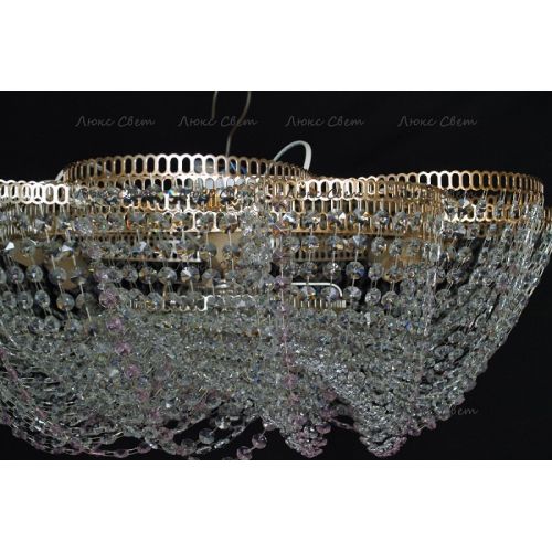 Люстра Лотос Елена розовая в Магнитогорске Гусь Хрустальный