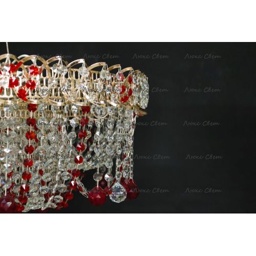 Люстра Водоворот Мария красная  в Магнитогорске Гусь Хрустальный