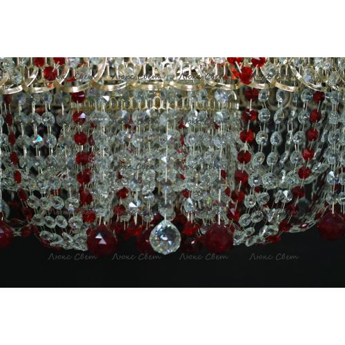 Люстра Водоворот Мария красная  в Магнитогорске Гусь Хрустальный