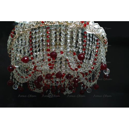 Люстра Водоворот Мария красная  в Магнитогорске Гусь Хрустальный