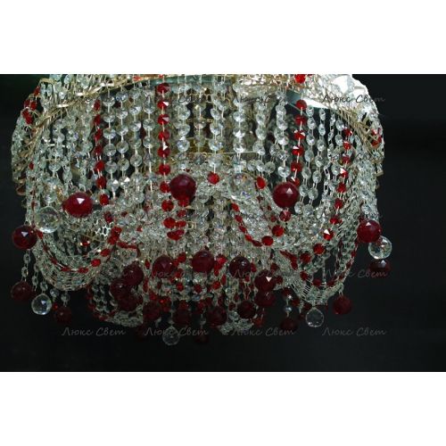 Люстра Водоворот Мария красная  в Магнитогорске Гусь Хрустальный