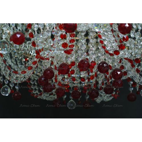 Люстра Водоворот Мария красная  в Магнитогорске Гусь Хрустальный