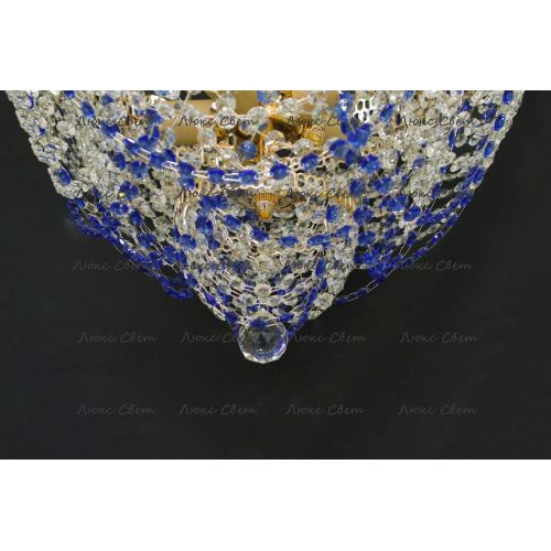 Люстра Водопад Роза синяя в Магнитогорске Гусь Хрустальный