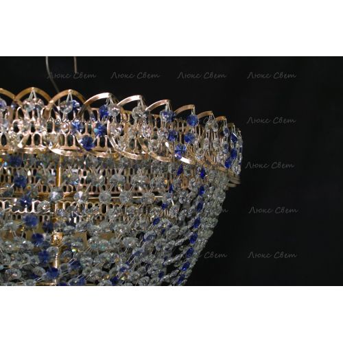 Люстра Водопад Роза синяя в Магнитогорске Гусь Хрустальный