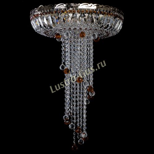 Люстра Анжелика №2 длинная шар 30 мм чайная  в Магнитогорске Гусь Хрустальный