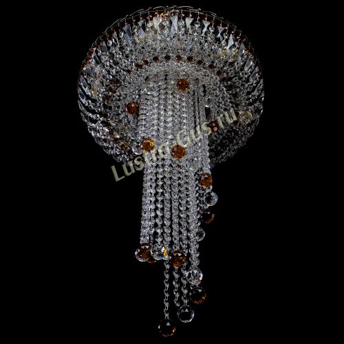 Люстра Анжелика №2 длинная шар 30 мм чайная  в Магнитогорске Гусь Хрустальный