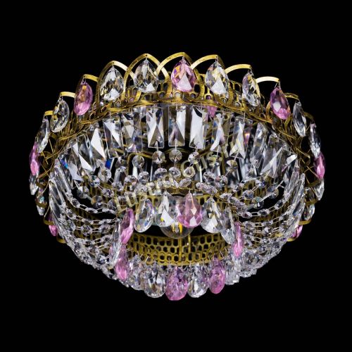 Люстра Астра Бутон №1 розовая под бронзу в Магнитогорске Гусь Хрустальный