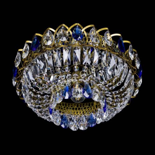 Люстра Астра Бутон №1 синяя под бронзу в Магнитогорске Гусь Хрустальный