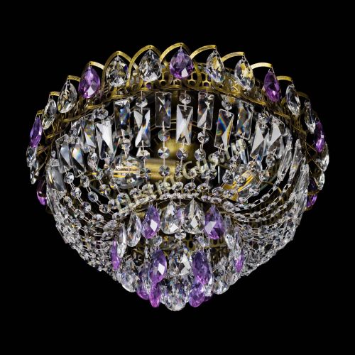 Люстра Астра Бутон №3 фиолетовая под бронзу в Магнитогорске Гусь Хрустальный