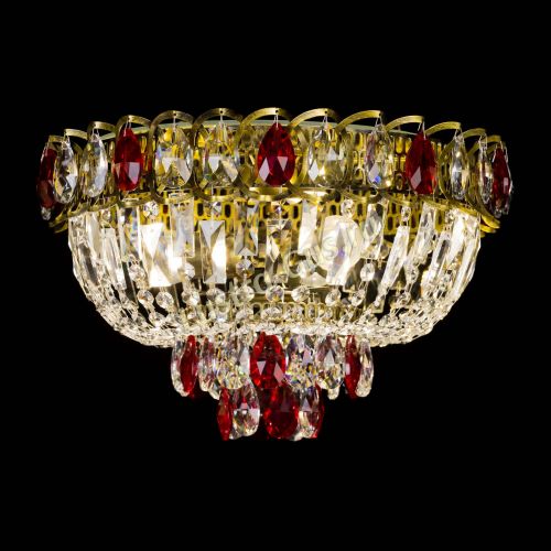 Люстра Астра Бутон №3 красная под бронзу в Магнитогорске Гусь Хрустальный