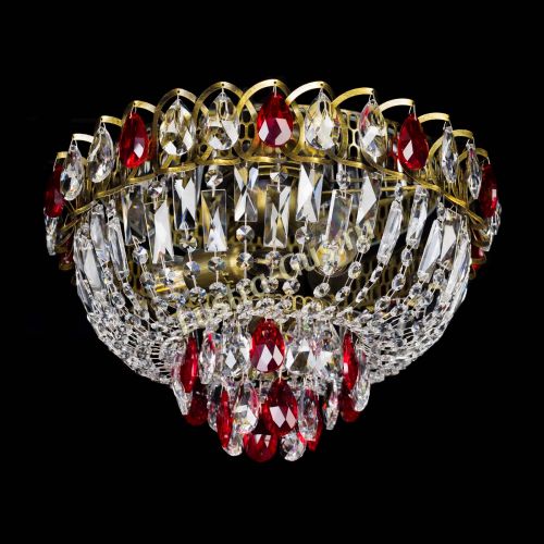 Люстра Астра Бутон №3 красная под бронзу в Магнитогорске Гусь Хрустальный