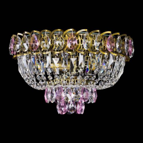 Люстра Астра Бутон №3 розовая под бронзу в Магнитогорске Гусь Хрустальный