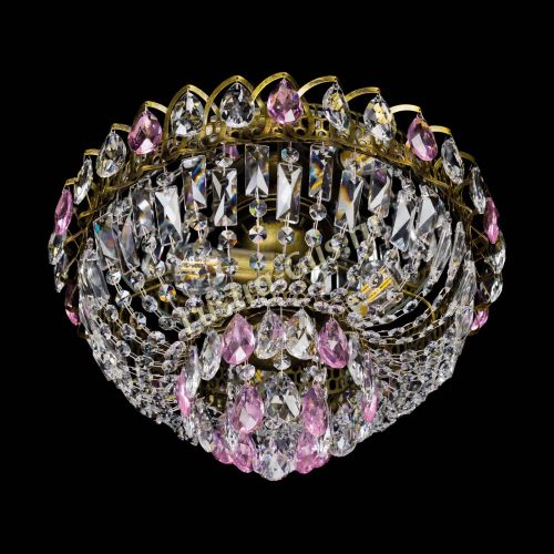 Люстра Астра Бутон №3 розовая под бронзу в Магнитогорске Гусь Хрустальный