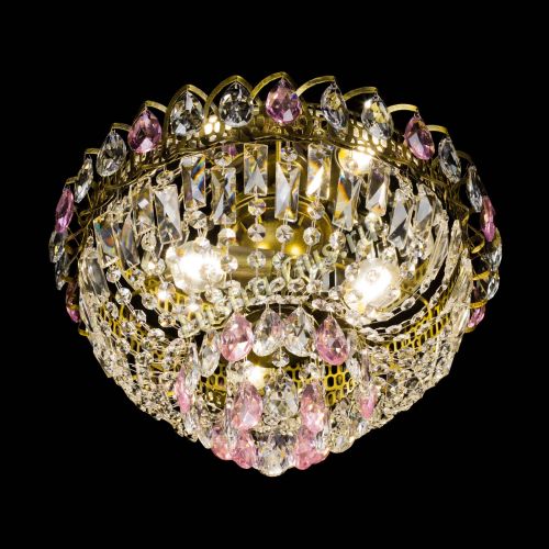 Люстра Астра Бутон №3 розовая под бронзу в Магнитогорске Гусь Хрустальный