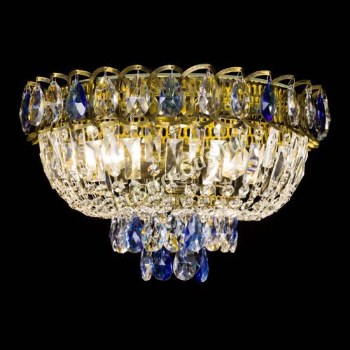 Люстра Астра Бутон №3 синяя под бронзу в Магнитогорске Гусь Хрустальный