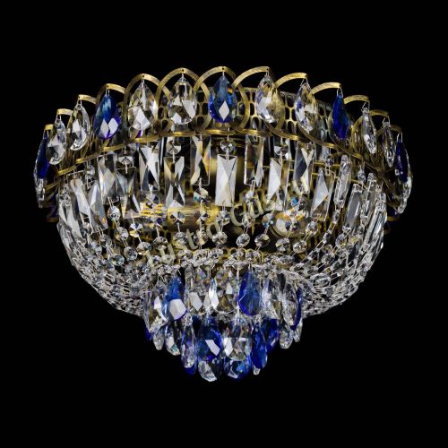 Люстра Астра Бутон №3 синяя под бронзу в Магнитогорске Гусь Хрустальный