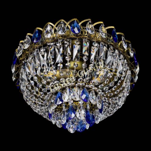 Люстра Астра Бутон №3 синяя под бронзу в Магнитогорске Гусь Хрустальный