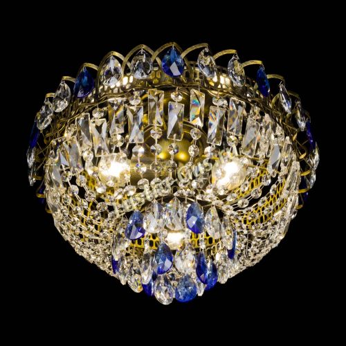 Люстра Астра Бутон №3 синяя под бронзу в Магнитогорске Гусь Хрустальный