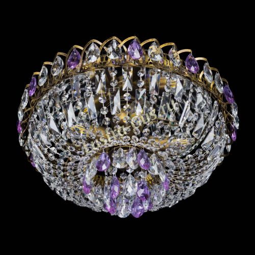 Люстра Астра Бутон №5 фиолетовая под бронзу в Магнитогорске Гусь Хрустальный