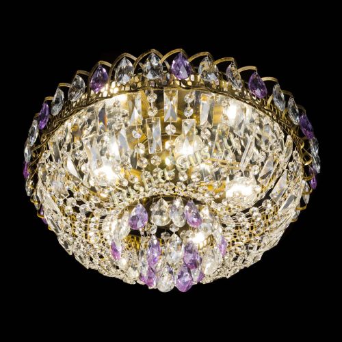 Люстра Астра Бутон №5 фиолетовая под бронзу в Магнитогорске Гусь Хрустальный