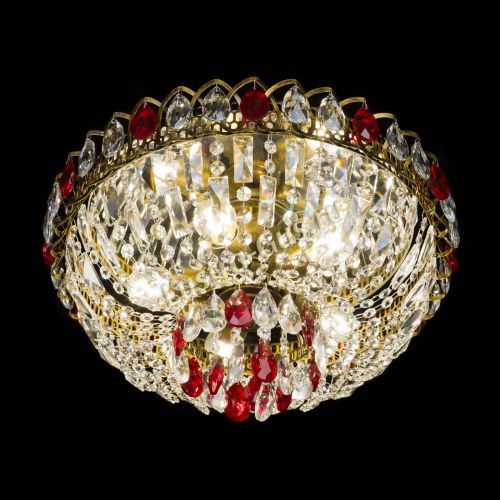 Люстра Астра Бутон №5 красная под бронзу в Магнитогорске Гусь Хрустальный