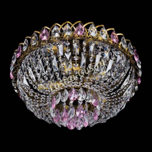 Люстра Астра Бутон №5 розовая под бронзу в Магнитогорске Гусь Хрустальный