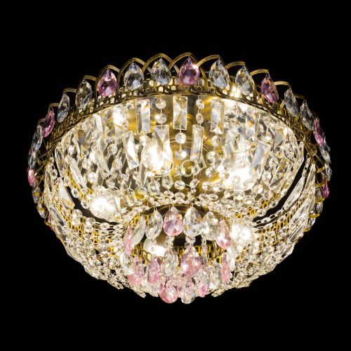 Люстра Астра Бутон №5 розовая под бронзу в Магнитогорске Гусь Хрустальный