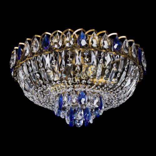 Люстра Астра Бутон №5 синяя под бронзу в Магнитогорске Гусь Хрустальный