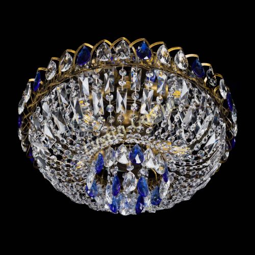 Люстра Астра Бутон №5 синяя под бронзу в Магнитогорске Гусь Хрустальный