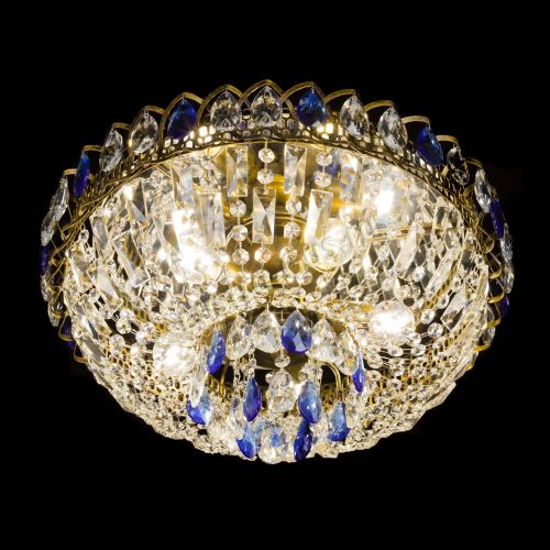 Люстра Астра Бутон №5 синяя под бронзу в Магнитогорске Гусь Хрустальный