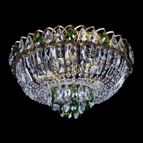 Люстра Астра Бутон №5 зеленая под бронзу в Магнитогорске Гусь Хрустальный