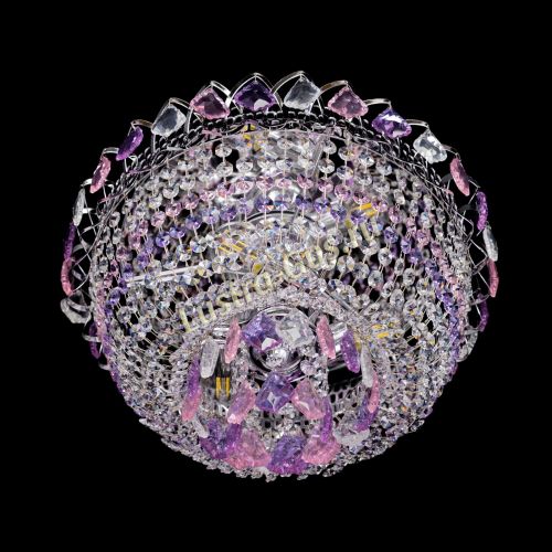 Люстра Астра дубик ровозо-фиолетовая в Магнитогорске Гусь Хрустальный