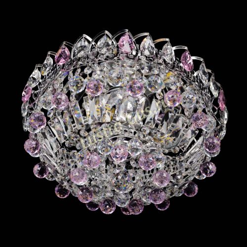 Люстра Астра Шар №3 Розовая в Магнитогорске Гусь Хрустальный